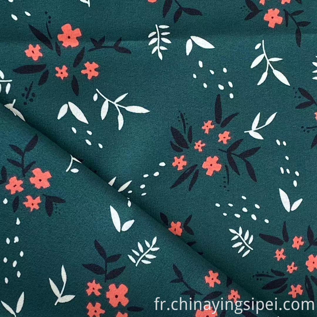 ISP Textile Flower Print 4 Way Stretch 97% Polyester 3% Tissu d'élastane Tissu d'impression pour femme robe